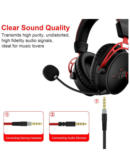 Cable de Audio de Reemplazo HyperX Cloud Alpha 1.8m con Control de Volumen Cable de Audio de Reemplazo HyperX Cloud Alpha 1.8m con Control de Volumen