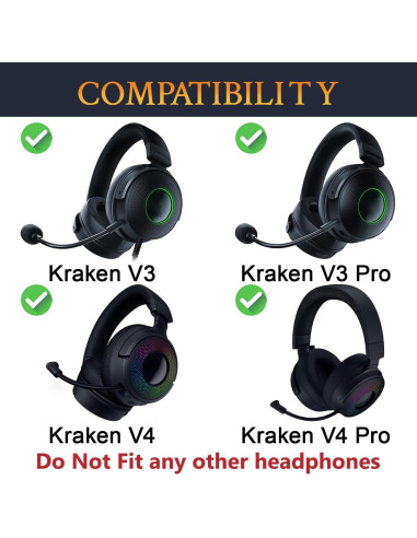 Almohadillas de Reemplazo SOULWIT para Razer Kraken V3/V4