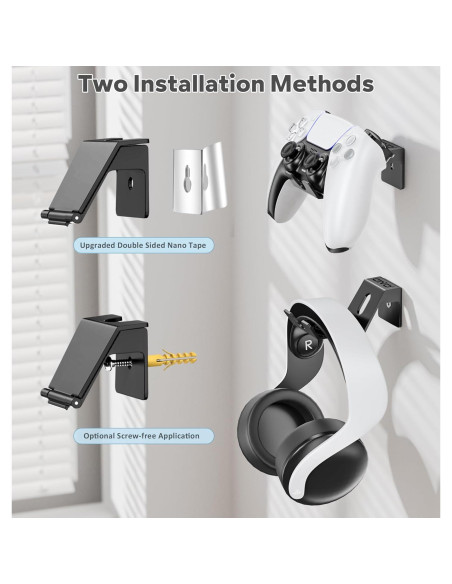 Soporte de Pared OIVO para Controladores y Auriculares - 4 Piezas Soporte de Pared OIVO para Controladores y Auriculares - 4 Piezas