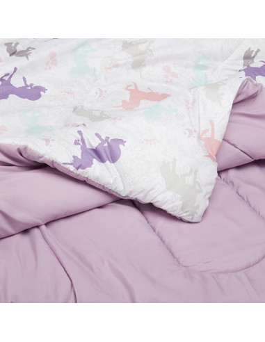 Conjunto Edredón y Funda de Almohada Amazon Basics Unicornios