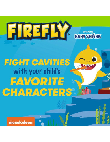 Cepillo de dientes eléctrico Firefly Baby Shark, cerdas suaves