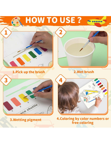 Set de Pintura de Acuarela AluAbi Dinosaurios para Niños