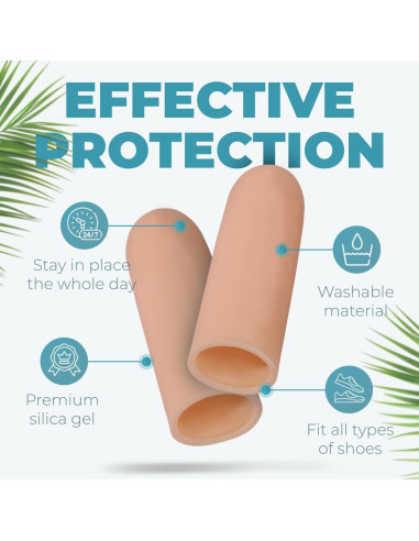 Protectores de Gel para Dedos Homergy - 6 Unidades Grandes Beige