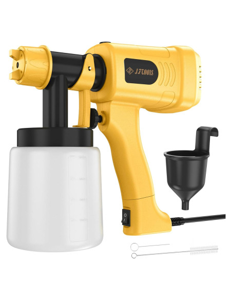 Pistola de Pintura Eléctrica JFTOOIS 900ml Ajustable Amarillo Pistola de Pintura Eléctrica JFTOOIS 900ml Ajustable Amarillo