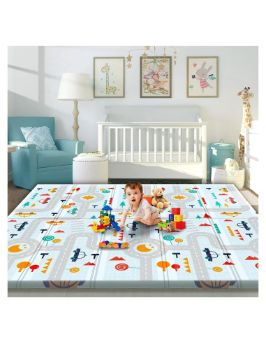 Alfombra de Juego Gimars para Bebés 200x180 cm Reversible
