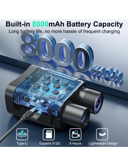 Gafas de Visión Nocturna 4K EQUEEN con Batería 8000mAh y 64GB Gafas de Visión Nocturna 4K EQUEEN con Batería 8000mAh y 64GB
