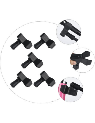 YARNOW Clips de Soporte para Micrófono 5 Piezas Plástico Negro