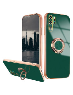 Funda de Silicona Huawei P30 Pro con Soporte Magnético Verde