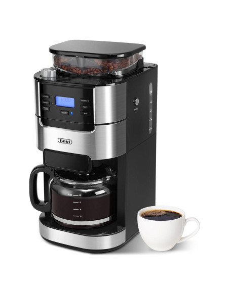 Cafetera de Goteo Gevi 10 Tazas con Molinillo y Temporizador Cafetera de Goteo Gevi 10 Tazas con Molinillo y Temporizador