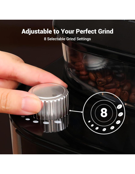 Cafetera de Goteo Gevi 10 Tazas con Molinillo y Temporizador Cafetera de Goteo Gevi 10 Tazas con Molinillo y Temporizador