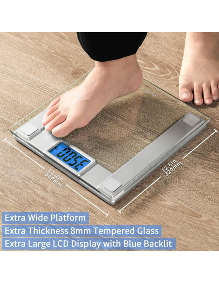 Balanza Digital de Baño Vitafit 250kg con App IMC Plata Balanza Digital de Baño Vitafit 250kg con App IMC Plata