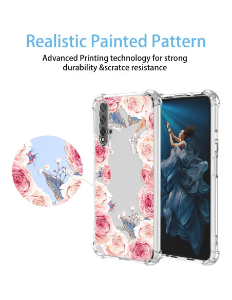 Funda TPU Floral Rosa para Huawei Nova 5T Honor 20 - Antigolpes Funda TPU Floral Rosa para Huawei Nova 5T Honor 20 - Antigolpes