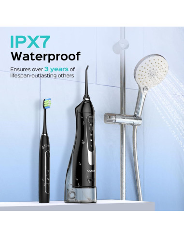 COSLUS Kit de Limpieza Oral 2 en 1: Irrigador Dental y Cepillo Eléctrico