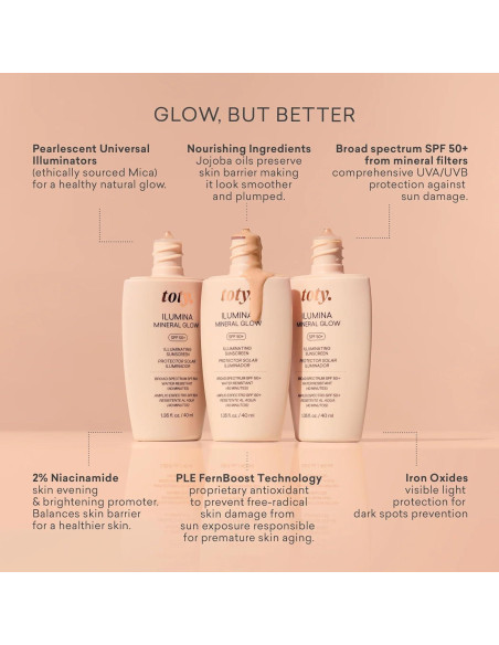 Protector Solar Mineral Toty SPF 50+ - Ilumina y Rejuvenece Protector Solar Mineral Toty SPF 50+ - Ilumina y Rejuvenece