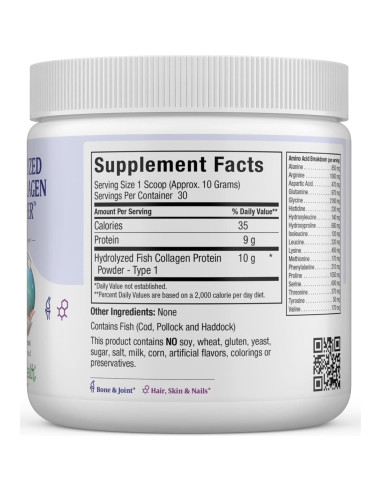 Colágeno Marino Hidrolizado Maxi Health 304.5 g - Sin Sabor
