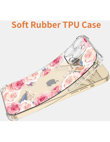 Funda TPU Floral Rosa para Huawei Nova 5T Honor 20 - Antigolpes