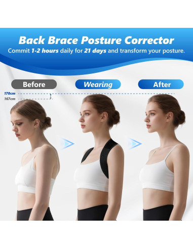 Corrector de Postura Ajustable OBIWEX007 para Hombres y Mujeres