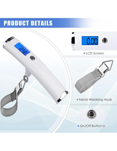 Báscula de Equipaje Digital VOPOCO 50kg Pantalla LCD Retroiluminada