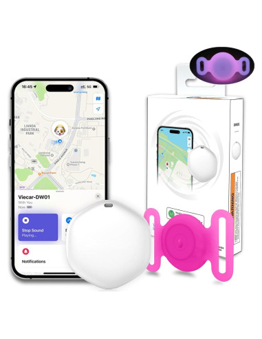 Rastreador GPS para Mascotas Bingolar - Rosa Brillante, Sin Suscripción