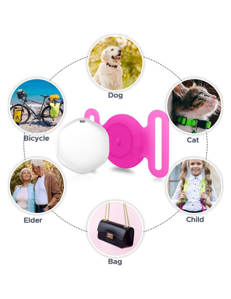 Rastreador GPS para Mascotas Bingolar - Rosa Brillante, Sin Suscripción Rastreador GPS para Mascotas Bingolar - Rosa Brillante, Sin Suscripción