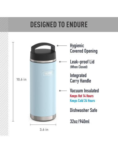Botella de Agua Acero Inoxidable Thermos 32 Oz Aislamiento