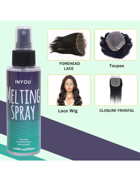 Spray Derretidor de Encaje Inyou 120ml Secado Rápido Fuerte Spray Derretidor de Encaje Inyou 120ml Secado Rápido Fuerte