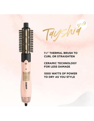 Cepillo de Aire Caliente 2 en 1 Conair Tayshia 1000W Cerámica