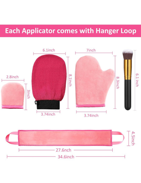 Kit de Aplicadores de Autobronceador Boao 5 Piezas Rosa Kit de Aplicadores de Autobronceador Boao 5 Piezas Rosa