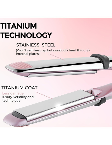Plancha de Titanio Profesional Rozamor 2 en 1 10 Temperaturas Plancha de Titanio Profesional Rozamor 2 en 1 10 Temperaturas
