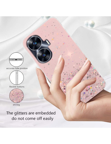 Funda Silicona Brillante Yarxiawin para Realme C55 Rosa Funda Silicona Brillante Yarxiawin para Realme C55 Rosa