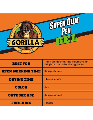 Bolígrafo de Gel Gorilla Super Glue 5.5g - Paquete de 2