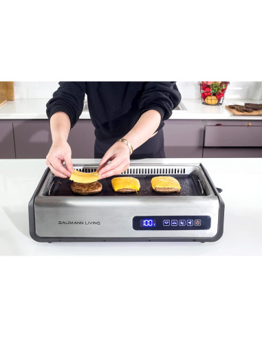 Parrilla Sin Humo 1500W Baumann Living con Pantalla Táctil LED