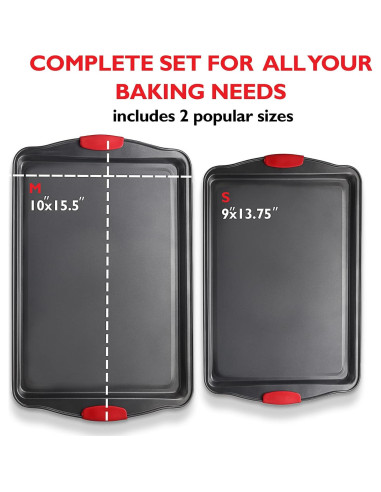 Juego de 2 Bandejas para Hornear Eatex Antiadherentes 34.5 y 39.2 cm