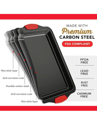 Juego de 2 Bandejas para Hornear Eatex Antiadherentes 34.5 y 39.2 cm