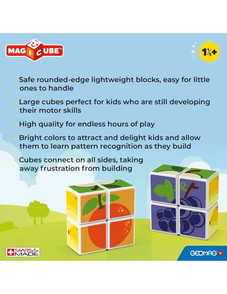 Geomag MagiCube Fruta Set de Cubos Magnéticos 4 Piezas Geomag MagiCube Fruta Set de Cubos Magnéticos 4 Piezas
