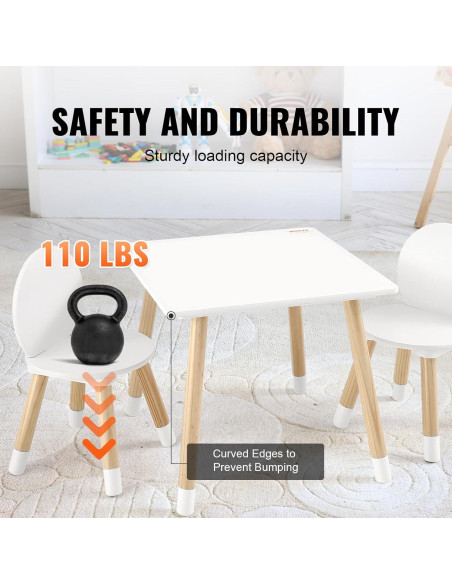 Conjunto Mesa y Sillas para Niños VEVOR, Madera Multi-Actividad Conjunto Mesa y Sillas para Niños VEVOR, Madera Multi-Actividad