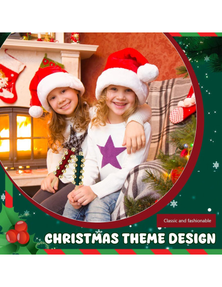Campanas de Mano de Madera para Navidad - 2 Pcs Rojo Verde Campanas de Mano de Madera para Navidad - 2 Pcs Rojo Verde