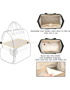 Mochila CURMIO para Extractor de Leche Negra con Compartimentos 2