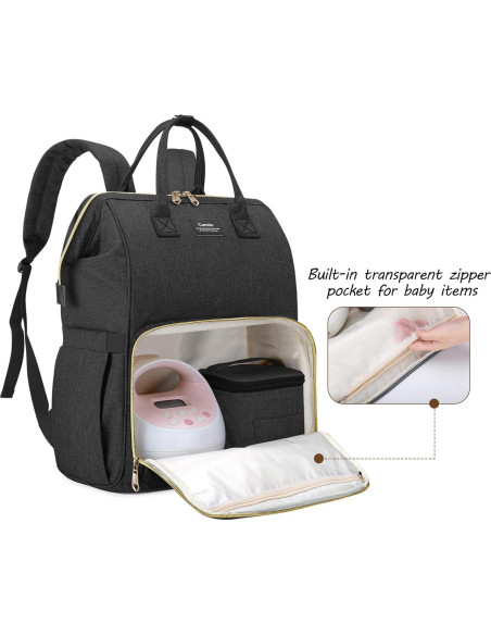 Mochila CURMIO para Extractor de Leche Negra con Compartimentos Mochila CURMIO para Extractor de Leche Negra con Compartimentos