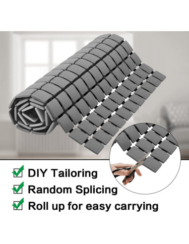 Alfombra de Ducha Antideslizante BEMISO 85x39.9cm Gris