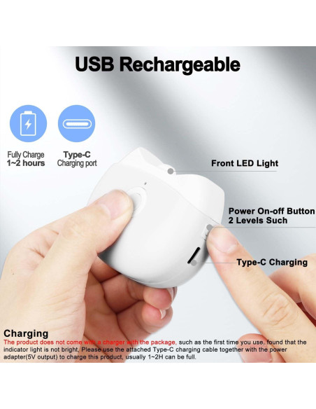 Cortador de Uñas Eléctrico SCAIKTIG Blanco 2 Velocidades LED Cortador de Uñas Eléctrico SCAIKTIG Blanco 2 Velocidades LED