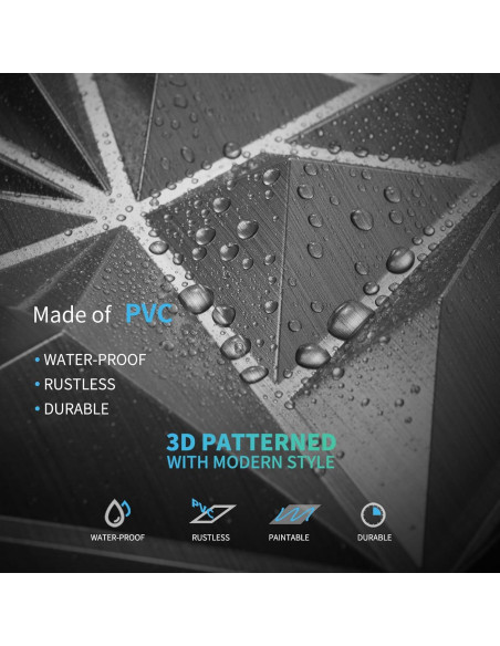 Paneles de Pared 3D Art3d - 33 Piezas Texturizados Diamante 30.48 cm Plata Paneles de Pared 3D Art3d - 33 Piezas Texturizados Diamante 30.48 cm Plata