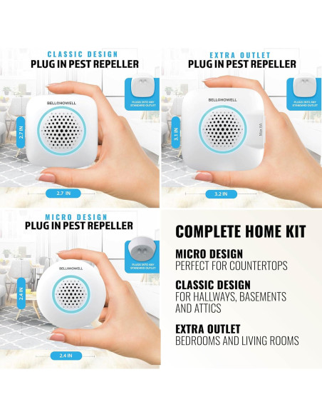 Repelente de Plagas Ultrasónico Bell+Howell 6 Pk Seguro para Mascotas Repelente de Plagas Ultrasónico Bell+Howell 6 Pk Seguro para Mascotas