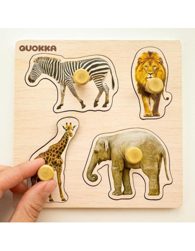 Rompecabezas de Madera QUOKKA para Niños 1-4 Años - 4 Juegos Educativos