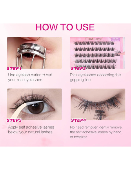 Pestañas Autoadhesivas FindLove Sin Pegamento 19.1x11.2cm Pestañas Autoadhesivas FindLove Sin Pegamento 19.1x11.2cm