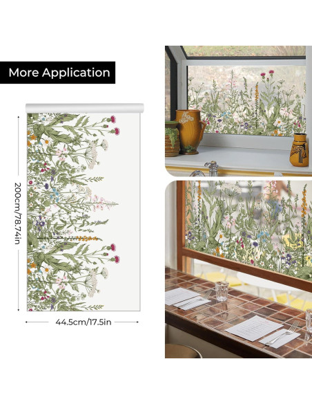 Película de Privacidad para Ventanas ADD.HERES 44.5x200cm Flores Película de Privacidad para Ventanas ADD.HERES 44.5x200cm Flores