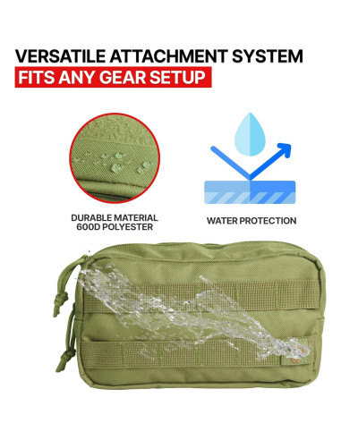 Bolsa de Cintura Molle Orca Tactical Verde OD 24x14 cm
