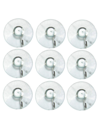 Paquete de 10 Ventosas Transparentes de Plástico 41 mm