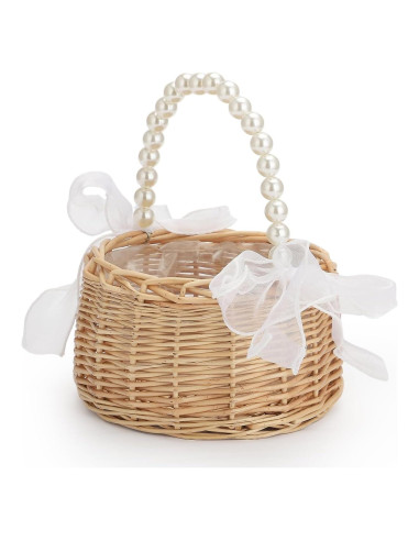 Cesta de Flores para Niña de Boda TITA-DONG 30cm Mimbre