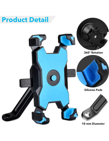 Soporte para Teléfono de Motocicleta Homeet - Antivibración, 360